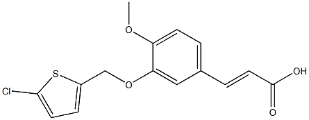 3-{3-[(5-chlorothiophen-2-yl)methoxy]-4-methoxyphenyl}prop-2-enoic acid 结构式