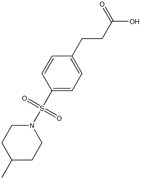 3-{4-[(4-methylpiperidine-1-)sulfonyl]phenyl}propanoic acid 结构式
