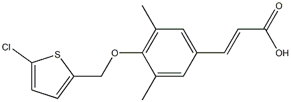 3-{4-[(5-chlorothiophen-2-yl)methoxy]-3,5-dimethylphenyl}prop-2-enoic acid 结构式