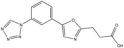 3-{5-[3-(1H-1,2,3,4-tetrazol-1-yl)phenyl]-1,3-oxazol-2-yl}propanoic acid 结构式