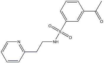 3-acetyl-N-[2-(pyridin-2-yl)ethyl]benzene-1-sulfonamide 结构式