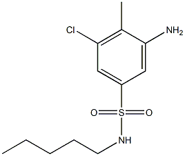 3-amino-5-chloro-4-methyl-N-pentylbenzene-1-sulfonamide 结构式