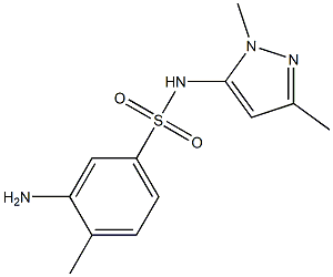 3-amino-N-(1,3-dimethyl-1H-pyrazol-5-yl)-4-methylbenzene-1-sulfonamide 结构式