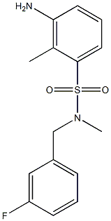 3-amino-N-[(3-fluorophenyl)methyl]-N,2-dimethylbenzene-1-sulfonamide 结构式