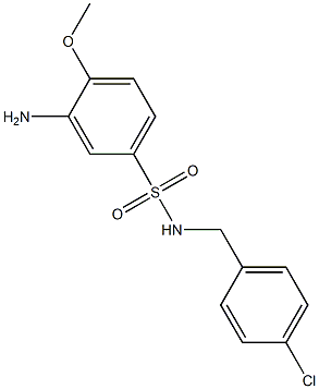 3-amino-N-[(4-chlorophenyl)methyl]-4-methoxybenzene-1-sulfonamide 结构式