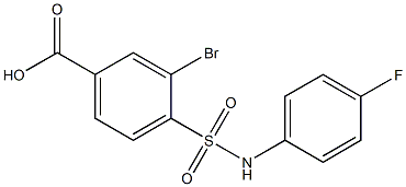 3-bromo-4-[(4-fluorophenyl)sulfamoyl]benzoic acid 结构式