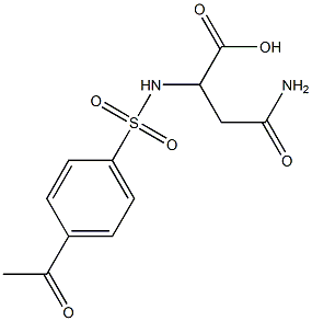 3-carbamoyl-2-[(4-acetylbenzene)sulfonamido]propanoic acid 结构式