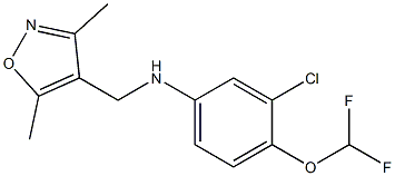 3-chloro-4-(difluoromethoxy)-N-[(3,5-dimethyl-1,2-oxazol-4-yl)methyl]aniline 结构式