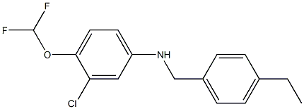 3-chloro-4-(difluoromethoxy)-N-[(4-ethylphenyl)methyl]aniline 结构式