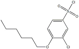 3-chloro-4-(hexyloxy)benzene-1-sulfonyl chloride 结构式
