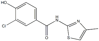 3-chloro-4-hydroxy-N-(4-methyl-1,3-thiazol-2-yl)benzamide 结构式