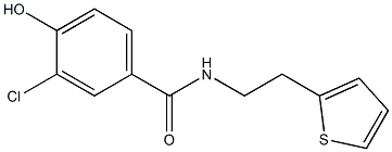 3-chloro-4-hydroxy-N-[2-(thiophen-2-yl)ethyl]benzamide 结构式