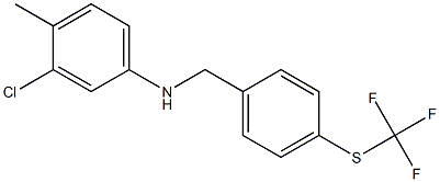 3-chloro-4-methyl-N-({4-[(trifluoromethyl)sulfanyl]phenyl}methyl)aniline 结构式