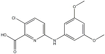 3-chloro-6-[(3,5-dimethoxyphenyl)amino]pyridine-2-carboxylic acid 结构式