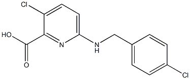 3-chloro-6-{[(4-chlorophenyl)methyl]amino}pyridine-2-carboxylic acid 结构式