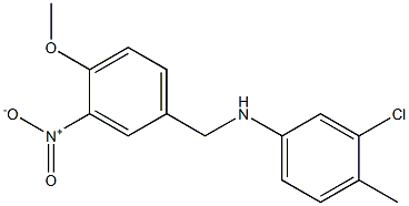 3-chloro-N-[(4-methoxy-3-nitrophenyl)methyl]-4-methylaniline 结构式