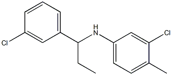 3-chloro-N-[1-(3-chlorophenyl)propyl]-4-methylaniline 结构式