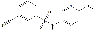 3-cyano-N-(6-methoxypyridin-3-yl)benzenesulfonamide 结构式