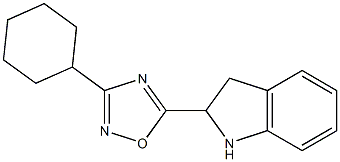 3-cyclohexyl-5-(2,3-dihydro-1H-indol-2-yl)-1,2,4-oxadiazole 结构式