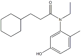 3-cyclohexyl-N-ethyl-N-(5-hydroxy-2-methylphenyl)propanamide 结构式