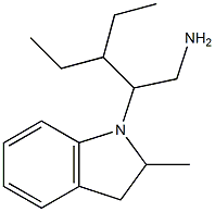 3-ethyl-2-(2-methyl-2,3-dihydro-1H-indol-1-yl)pentan-1-amine 结构式