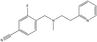 3-fluoro-4-({methyl[2-(pyridin-2-yl)ethyl]amino}methyl)benzonitrile 结构式