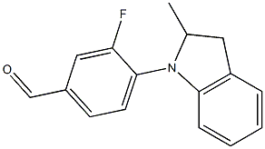 3-fluoro-4-(2-methyl-2,3-dihydro-1H-indol-1-yl)benzaldehyde 结构式