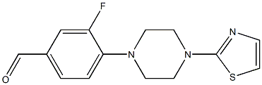 3-fluoro-4-[4-(1,3-thiazol-2-yl)piperazin-1-yl]benzaldehyde 结构式