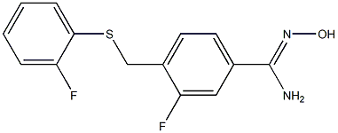 3-fluoro-4-{[(2-fluorophenyl)sulfanyl]methyl}-N'-hydroxybenzene-1-carboximidamide 结构式