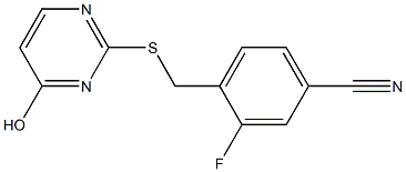 3-fluoro-4-{[(4-hydroxypyrimidin-2-yl)sulfanyl]methyl}benzonitrile 结构式