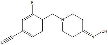 3-fluoro-4-{[4-(hydroxyimino)piperidin-1-yl]methyl}benzonitrile 结构式