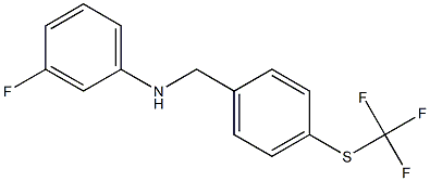 3-fluoro-N-({4-[(trifluoromethyl)sulfanyl]phenyl}methyl)aniline 结构式