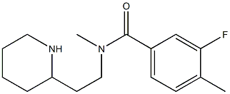 3-fluoro-N,4-dimethyl-N-[2-(piperidin-2-yl)ethyl]benzamide 结构式