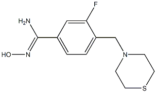3-fluoro-N'-hydroxy-4-(thiomorpholin-4-ylmethyl)benzene-1-carboximidamide 结构式