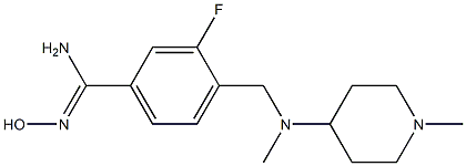 3-fluoro-N'-hydroxy-4-{[methyl(1-methylpiperidin-4-yl)amino]methyl}benzenecarboximidamide 结构式