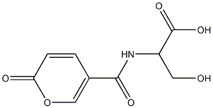 3-hydroxy-2-{[(2-oxo-2H-pyran-5-yl)carbonyl]amino}propanoic acid 结构式