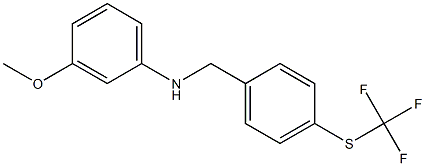 3-methoxy-N-({4-[(trifluoromethyl)sulfanyl]phenyl}methyl)aniline 结构式