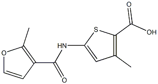 3-methyl-5-[(2-methyl-3-furoyl)amino]thiophene-2-carboxylic acid 结构式