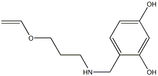 4-({[3-(ethenyloxy)propyl]amino}methyl)benzene-1,3-diol 结构式