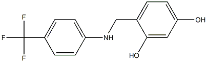 4-({[4-(trifluoromethyl)phenyl]amino}methyl)benzene-1,3-diol 结构式