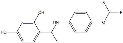 4-(1-{[4-(difluoromethoxy)phenyl]amino}ethyl)benzene-1,3-diol 结构式