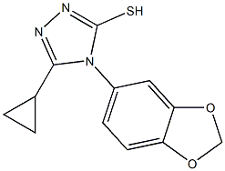 4-(2H-1,3-benzodioxol-5-yl)-5-cyclopropyl-4H-1,2,4-triazole-3-thiol 结构式