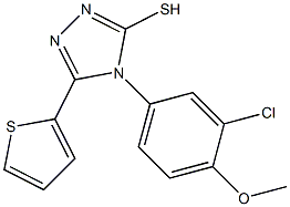 4-(3-chloro-4-methoxyphenyl)-5-(thiophen-2-yl)-4H-1,2,4-triazole-3-thiol 结构式