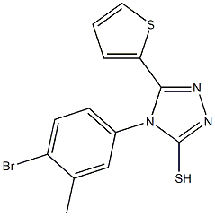 4-(4-bromo-3-methylphenyl)-5-(thiophen-2-yl)-4H-1,2,4-triazole-3-thiol 结构式