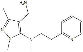 4-(aminomethyl)-N,1,3-trimethyl-N-[2-(pyridin-2-yl)ethyl]-1H-pyrazol-5-amine 结构式