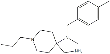 4-(aminomethyl)-N-methyl-N-[(4-methylphenyl)methyl]-1-propylpiperidin-4-amine 结构式