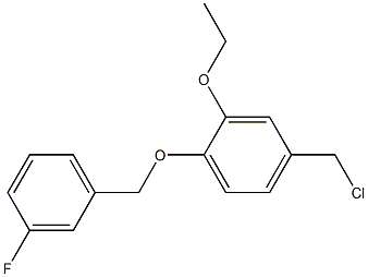 4-(chloromethyl)-2-ethoxy-1-[(3-fluorophenyl)methoxy]benzene 结构式