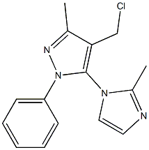 4-(chloromethyl)-3-methyl-5-(2-methyl-1H-imidazol-1-yl)-1-phenyl-1H-pyrazole 结构式