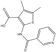 4,5-dimethyl-2-[(pyridin-3-ylcarbonyl)amino]thiophene-3-carboxylic acid 结构式