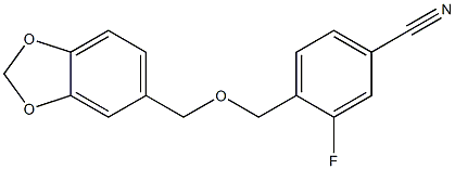 4-[(1,3-benzodioxol-5-ylmethoxy)methyl]-3-fluorobenzonitrile 结构式